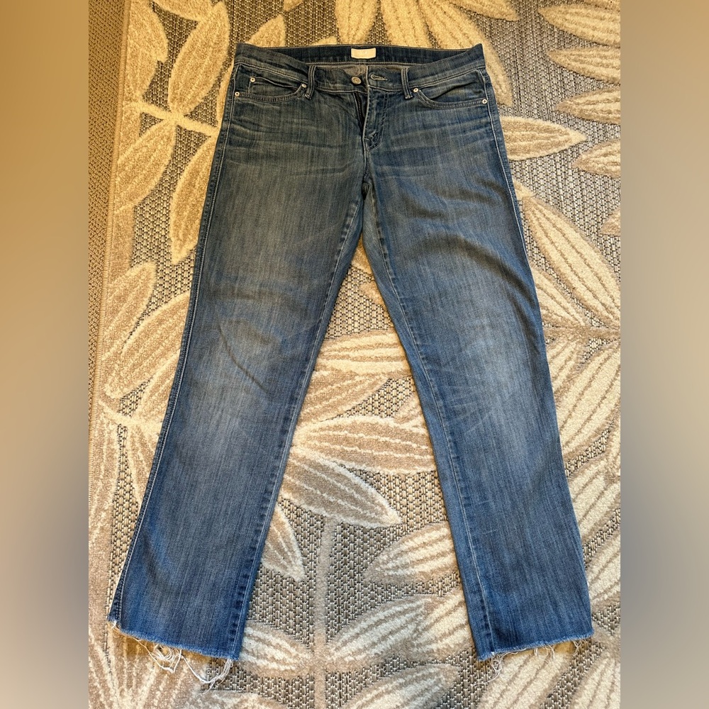 Mother Rascal Cuff Classic Blue Denim Jeans 28